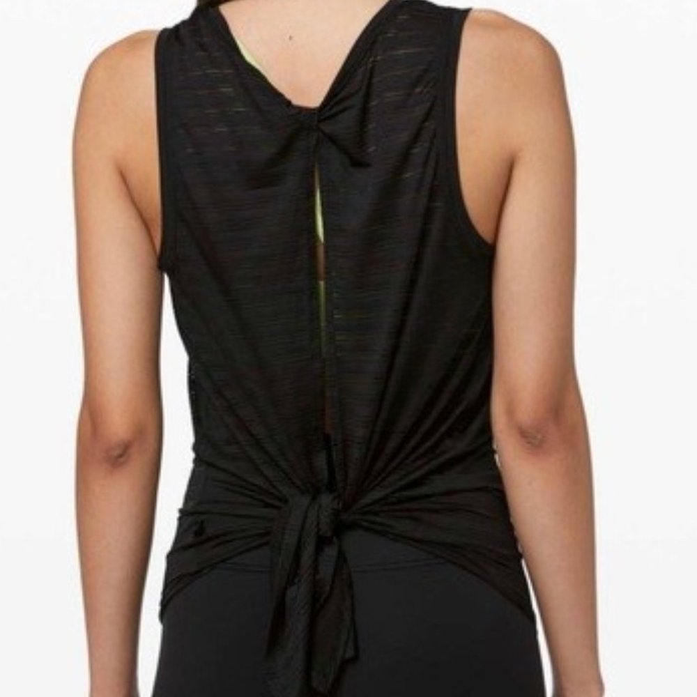 Lululemon Meet Halfway Striped Open Back Tank